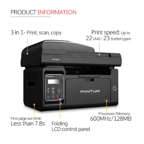 Pantum M6550n Monochrome A4 Size, Adf Multifunction Laser Printer