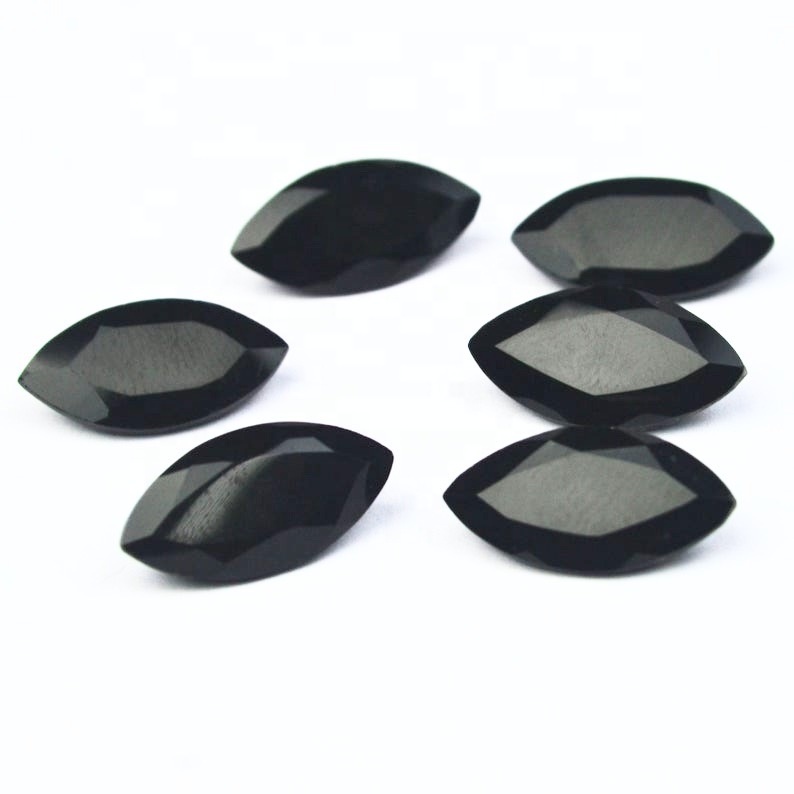 4x8mm Black Onyx Faceted Marquise Loose Gemstones Grade: Aaa