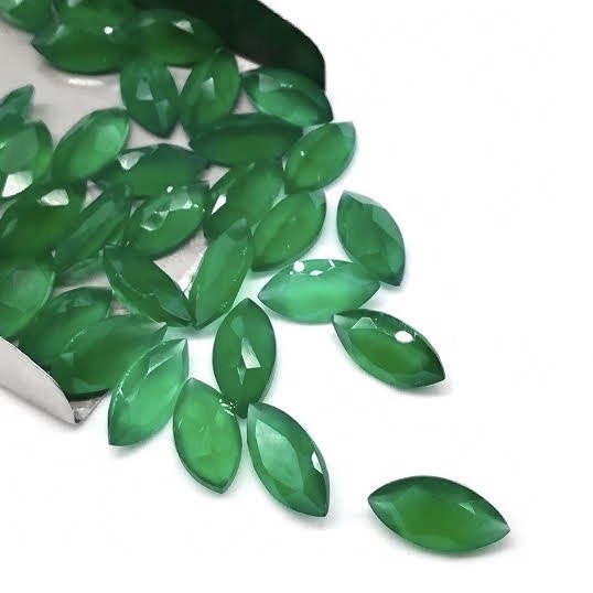 5x10mm Green Onyx Faceted Marquise Loose Gemstones Grade: Aaa