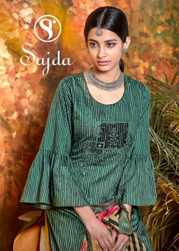 मल्टी कलर स्टफी फैशन सजदा कॉटन साटन सलवार सूट कैटलॉग