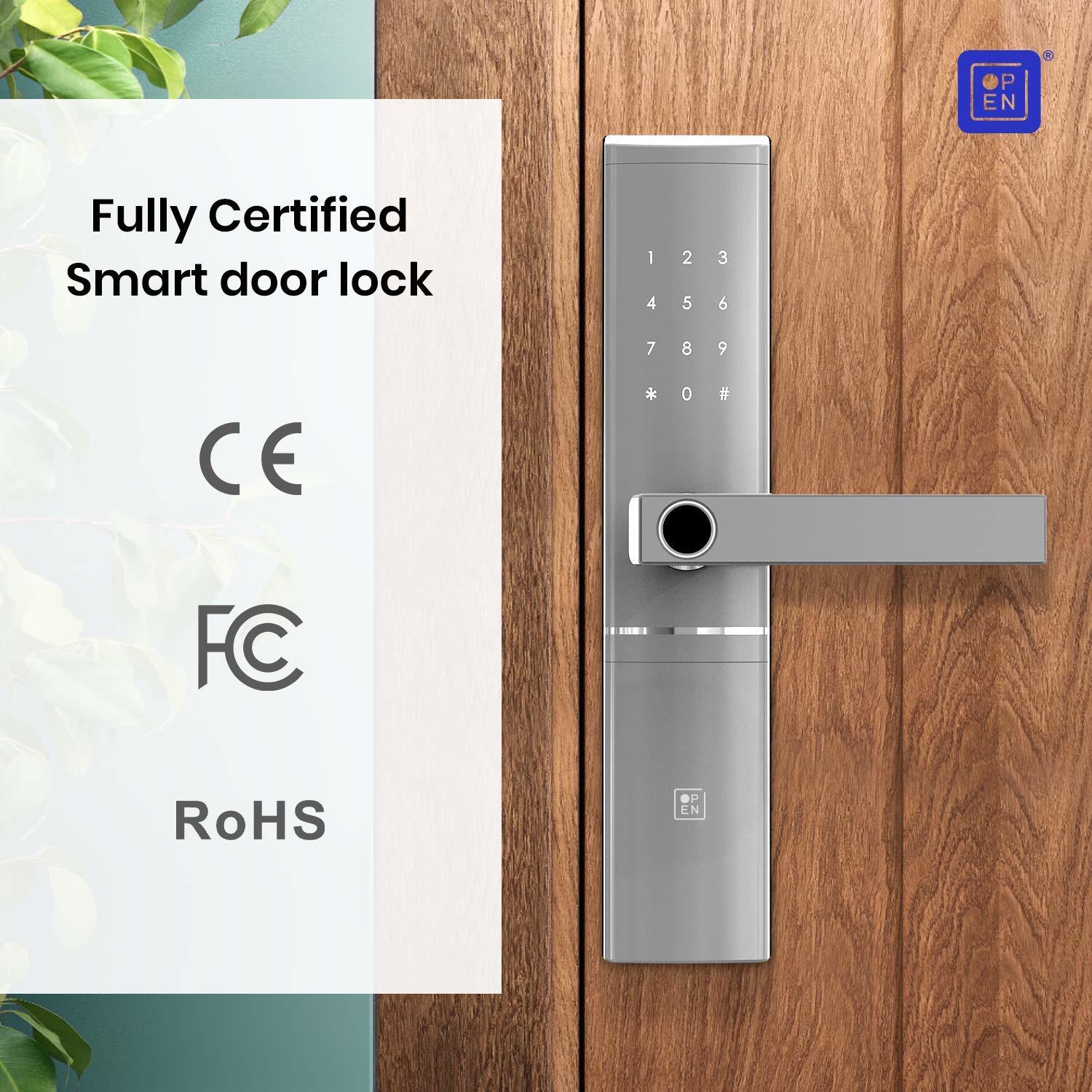 Open Door Smart Door Lock Right Handle Silver Gery Colour