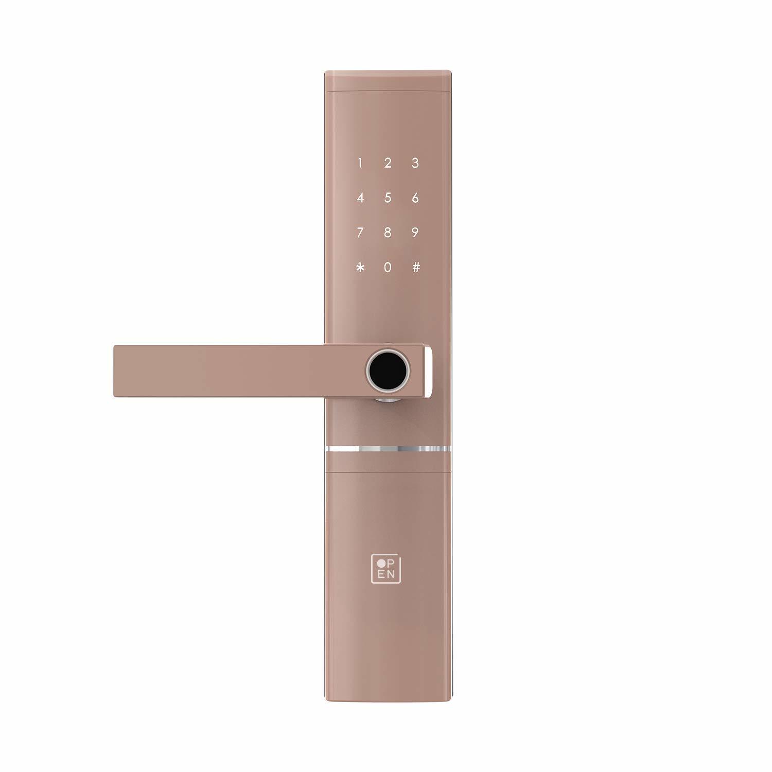 Open Door Smart Door Lock Left Handle Rose Colour