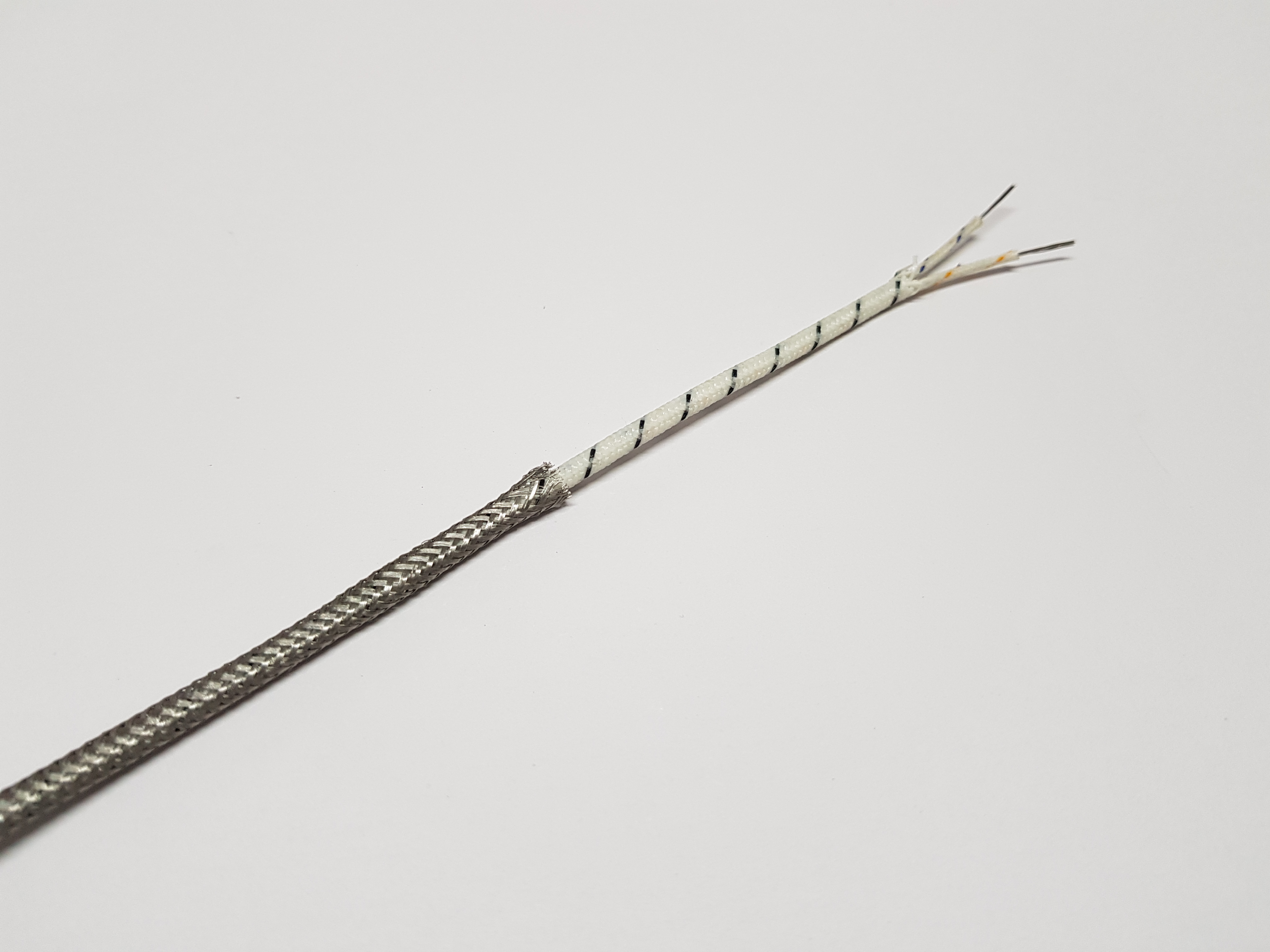 Lead Cable For Thermocouple - Fibreglass Insulated, 2-core With Laid Flat And Overall Sheathed Structure | Iec 60584-1 Class 2, Rated Up To 480c