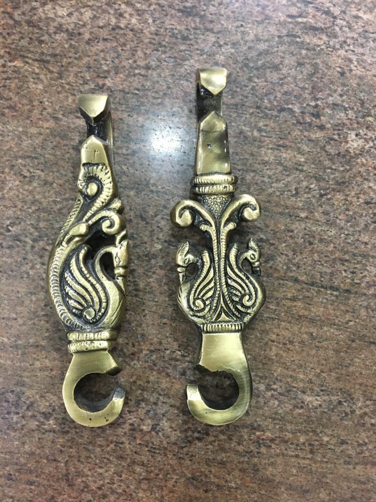 Brass Jhula Double Peacock - Brass Material, Indoor Swing, Single Chain, Polished Finish | Load Capacity 300 Kgs, Elegant Design
