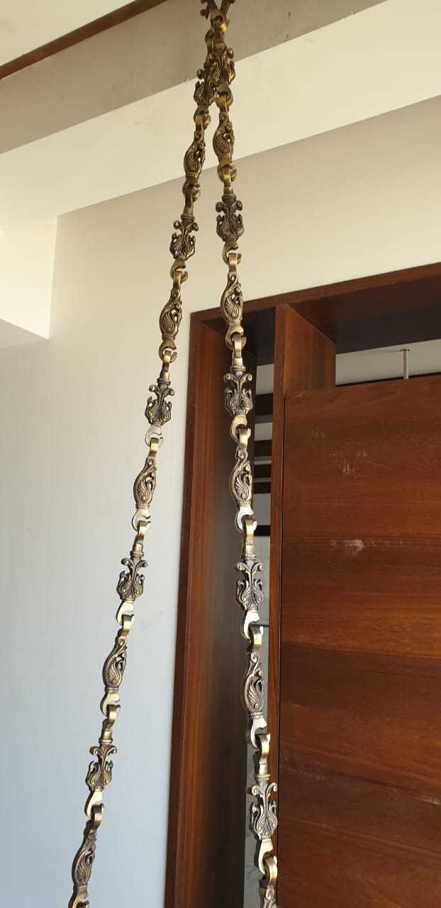Brass Jhula Double Peacock - Brass Material, Indoor Swing, Single Chain, Polished Finish | Load Capacity 300 Kgs, Elegant Design