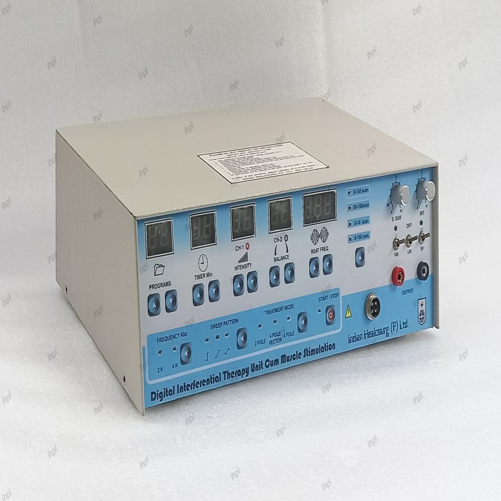 Interferential Therapy Unit - Medium Frequencies: 2/4 KHz, Base Frequency: 0-150 Hz | Digital Timer, Dual Channel Balance, IEC 601-1 Compliant