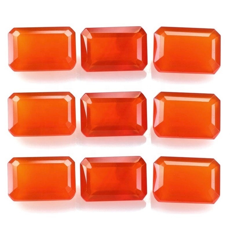 10x12mm Carnelian Faceted Octagon Loose Gemstones Grade: Aaa