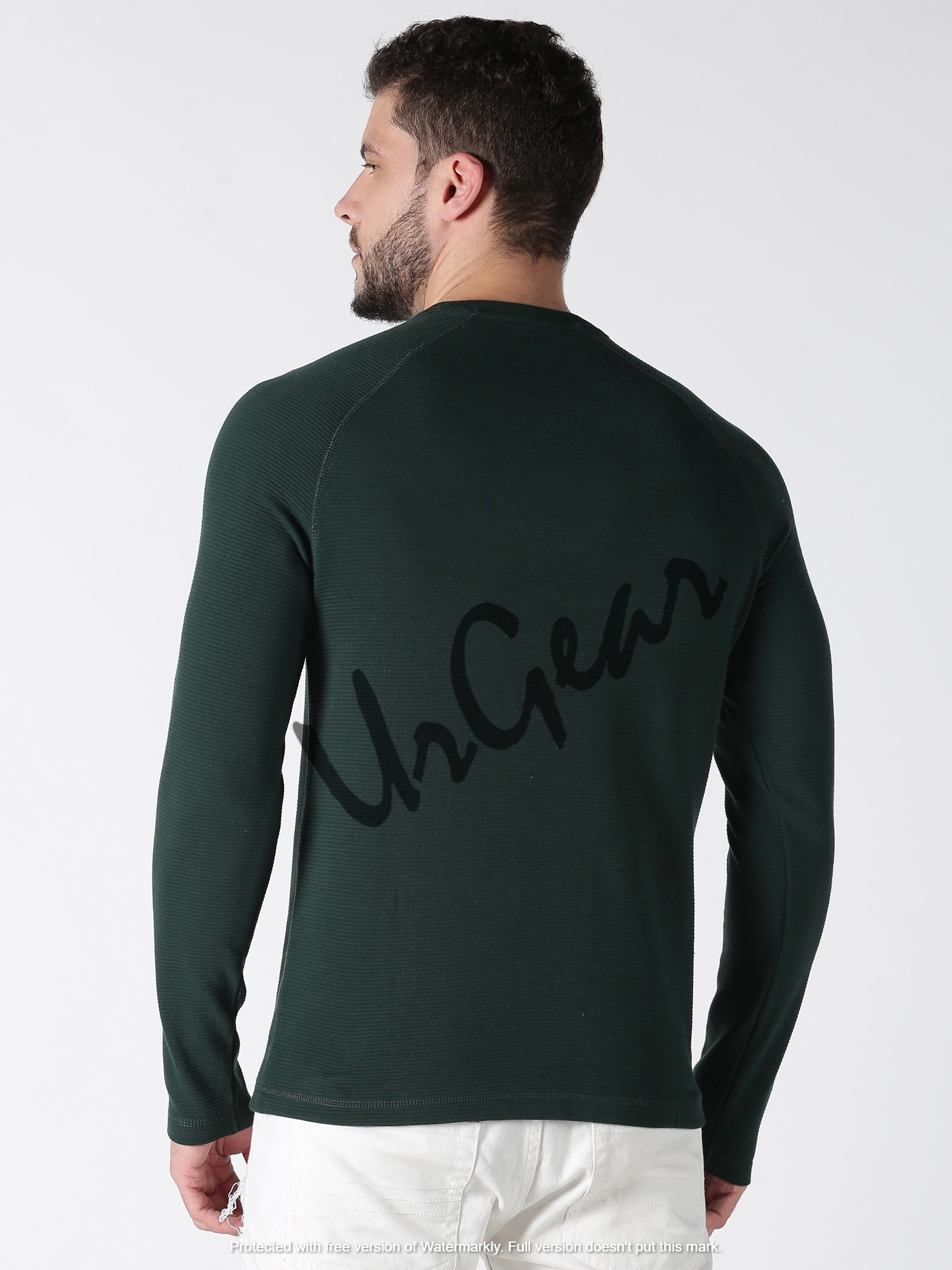 Mens Round Neck Sweatshirt - Cotton S-xxl Green | Breathable Washable No Fade Long Sleeves Summer Casual Style