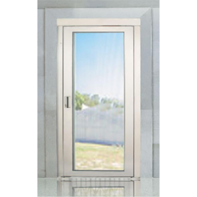 MS Powder Coated Frame Full Glass Swing Elevator Door