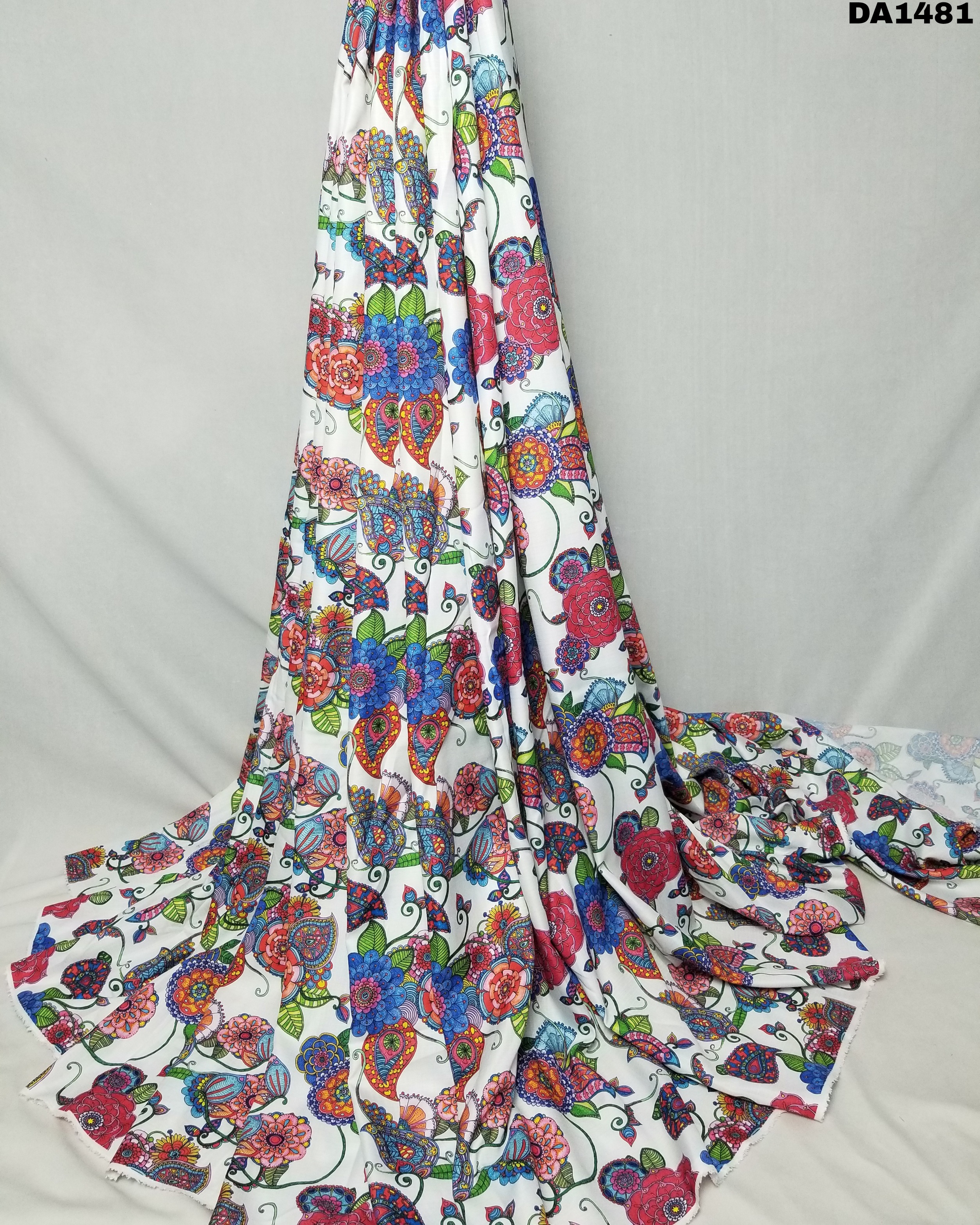 Stunning Big Width Digital Prints On Linen Fabric - 58 Inch Width, Washable | Vibrant Colors For Garments Production