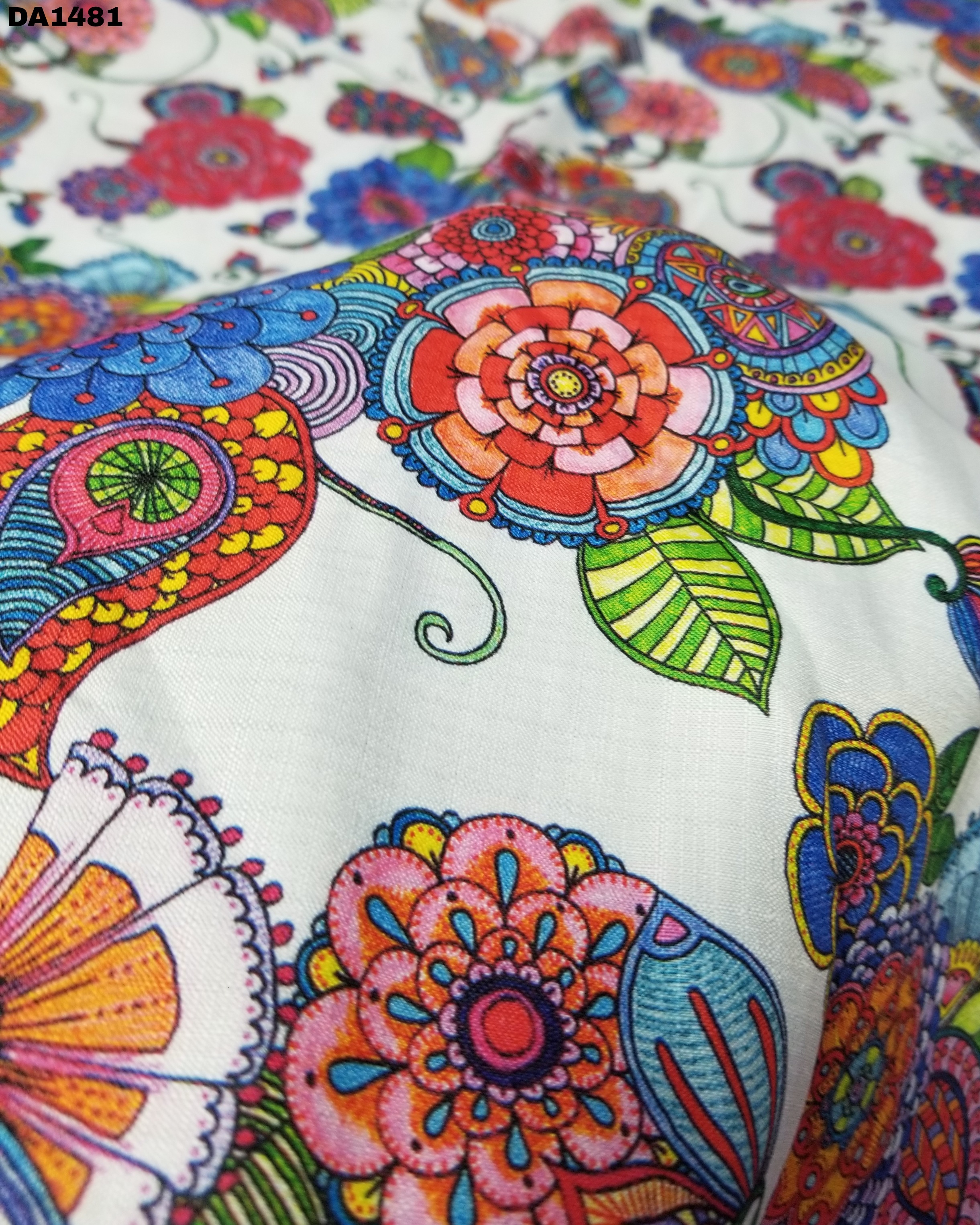 Stunning Big Width Digital Prints On Linen Fabric - 58 Inch Width, Washable | Vibrant Colors For Garments Production