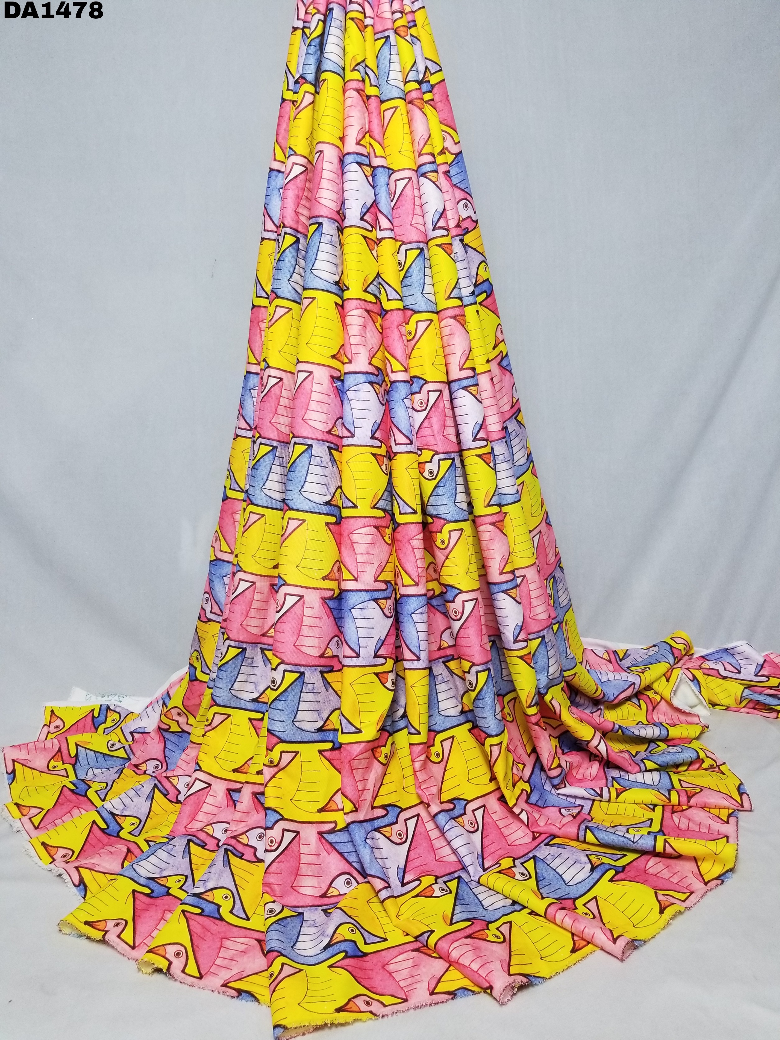 Bird Design Digital Prints On Twill Silk Fabric - 58 Inch Width | Washable, Printed Pattern, Ideal For Garments