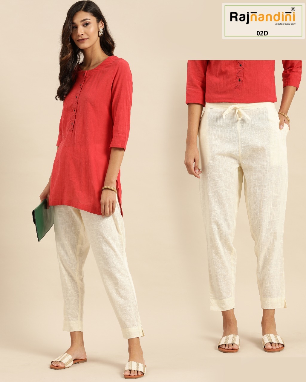 Rajnandini Vol-1 Pants Catalogue Set - Summer Wear Cotton Slub, Size: S, M, L, Xl, Xxl, Length: 38 Inches, Colors: 07, Casual Style, Washable, Plain Pattern, All Season