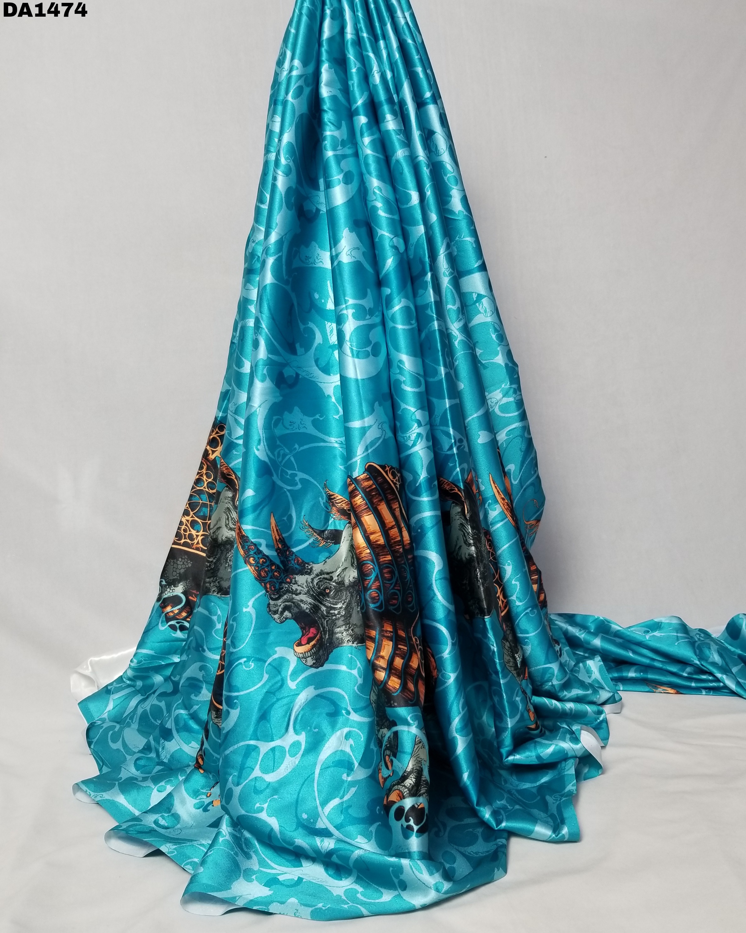 Beautiful Digital Prints On Tokyo Sartin Fabric Now - 58" Width, Washable Material , Ideal For Garment Creation In Various Colors