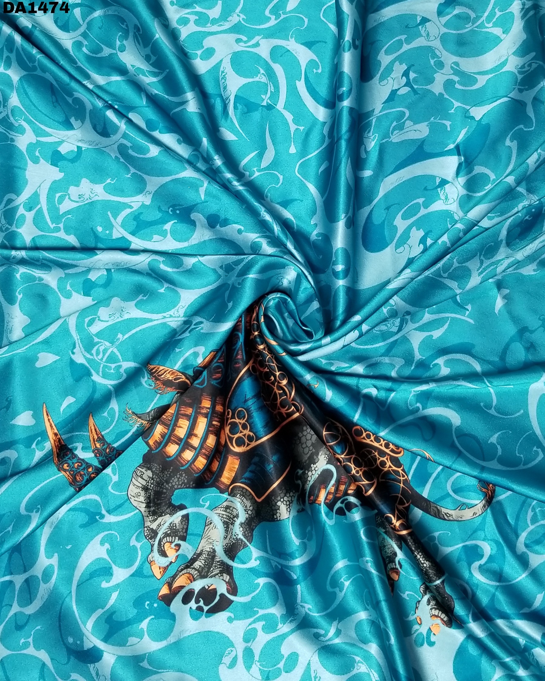 Beautiful Digital Prints On Tokyo Sartin Fabric Now - 58" Width, Washable Material , Ideal For Garment Creation In Various Colors