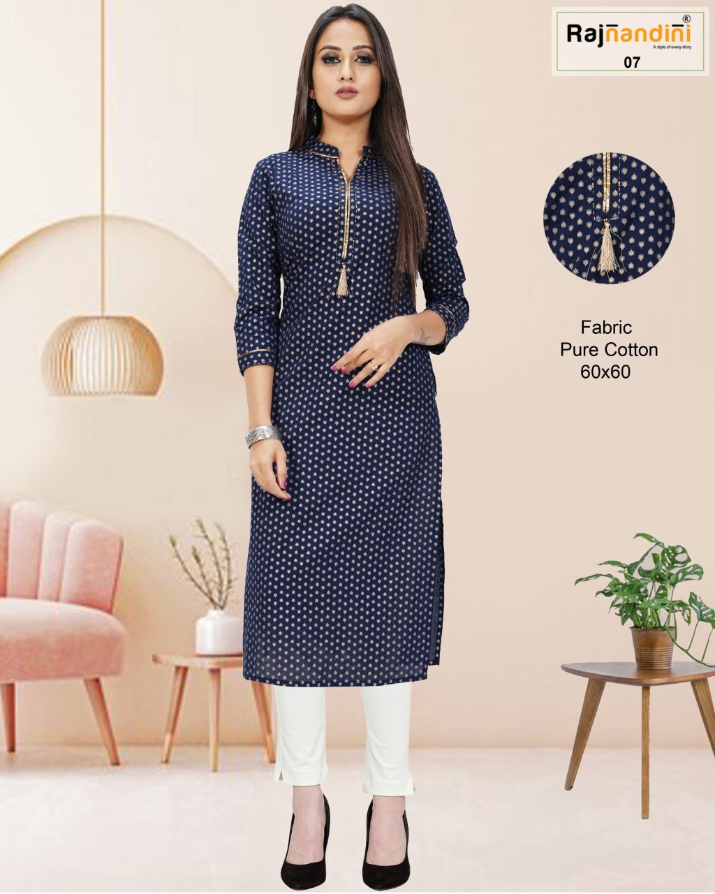 Print Vol-1 Kurti Set Collection - Pure Cotton Jaipuri Printed With Embroidery Work, Sizes S To Xxl | Washable, Printed Pattern, Suitable For All Seasons