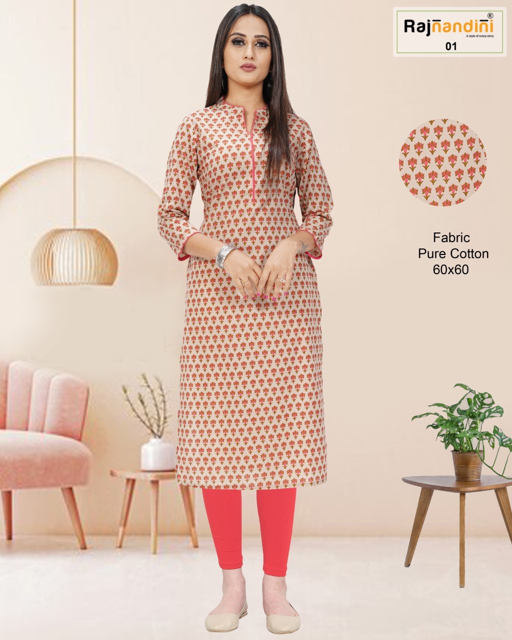 Print Vol-1 Kurti Set Collection - Pure Cotton Jaipuri Printed With Embroidery Work, Sizes S To Xxl | Washable, Printed Pattern, Suitable For All Seasons