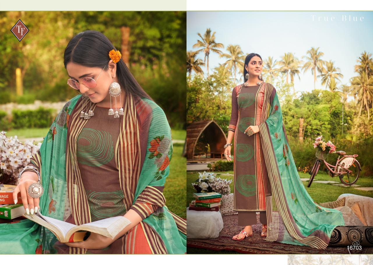 Tesla Cotton Salwar Suits - Pure Lawn Kamric Top, Pure Lawn Bottom, Chiffon Dupatta - 8 Pcs Set, Washable, Short Sleeves, Multi-season Use