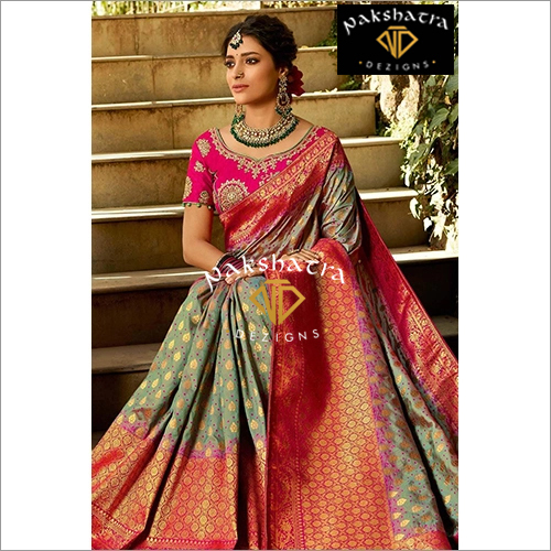 स्प्रिंग बनारसी साड़ी