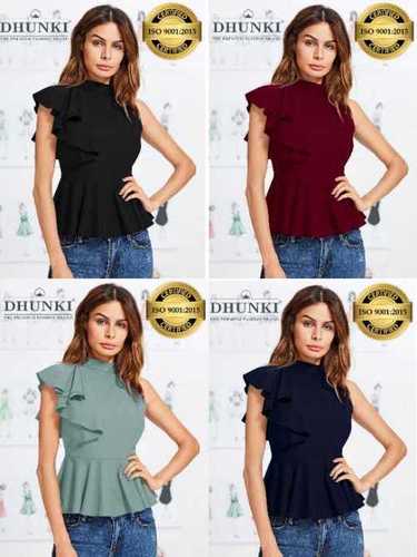 Dhunki Ladies Tops - Ajanta Fabric (95% Polyester, 5% Spandex) | Available Sizes M (36), XL (40), 4 Colors, Sequins Closure, Full Stitched