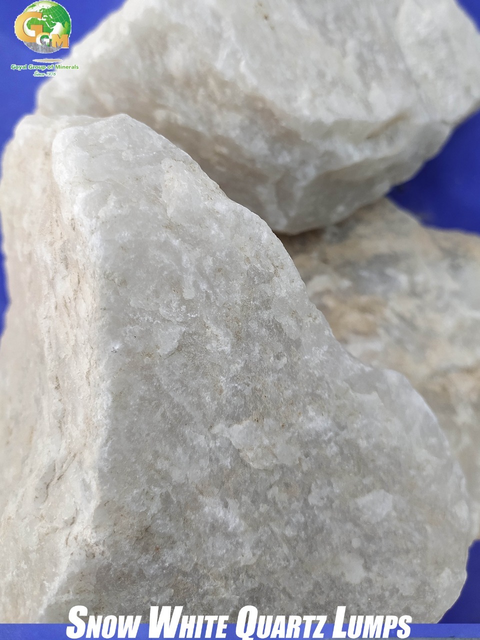Quartz White Stone - Sio2 99.0% Min, Feo3 0.02% Max, Color White, Size Lumps, Whiteness 95% | Suitable For Grinding & Grain Manufacturing