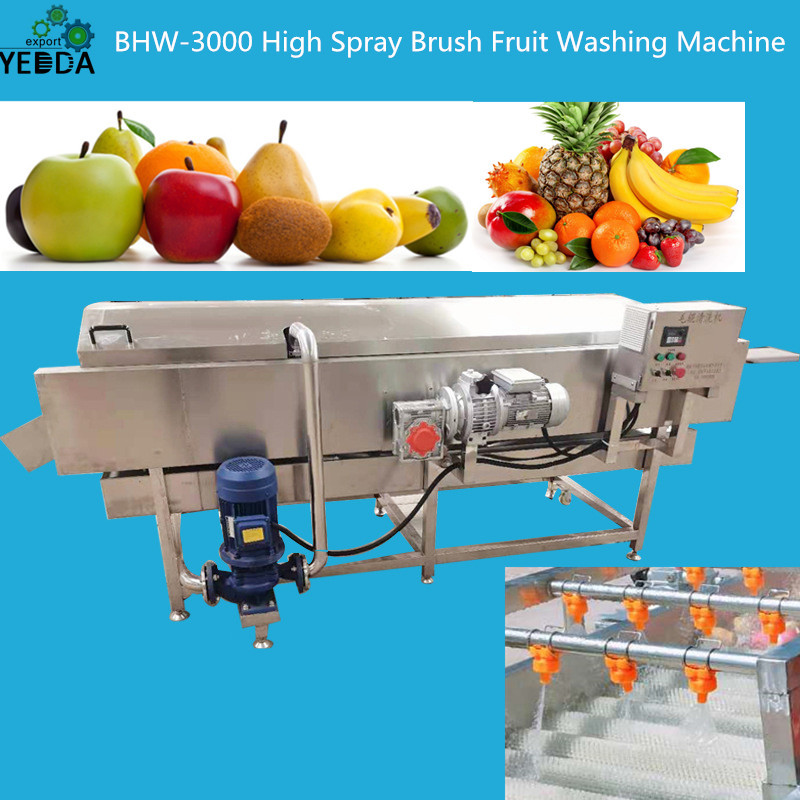 Hq-4-800 Blueberry Mullberry Cherry Olive Loquat Roller Brush Spray Washing Machine Capacity: 1000-1500 Kg/hr