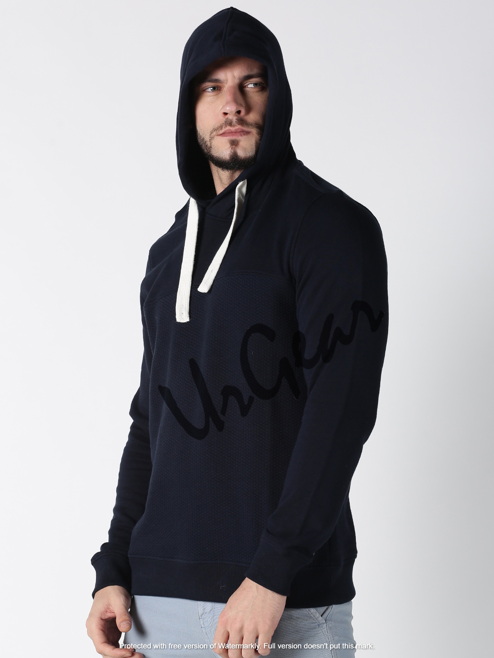 Navy Mens Hooded Sweatshirts