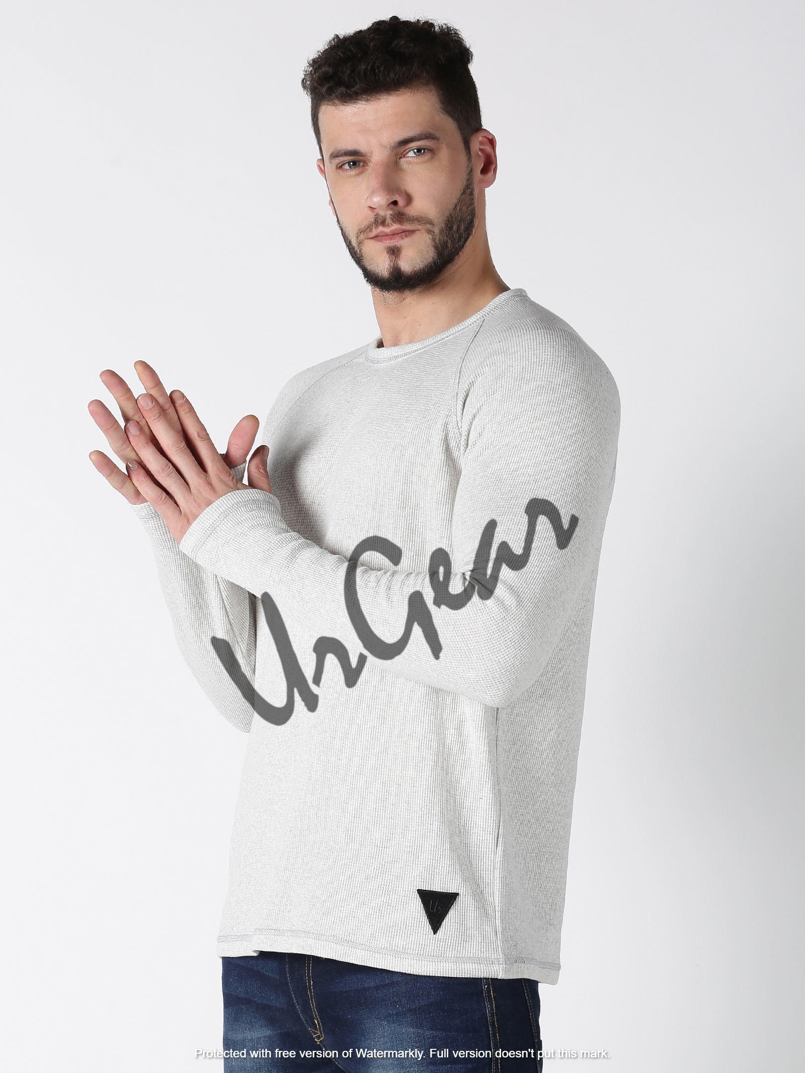 Mens Round Neck Sweatshirt - Plain Grey Available In L M S Xl Xxl | Breathable Washable Long Sleeves Perfect For Winter