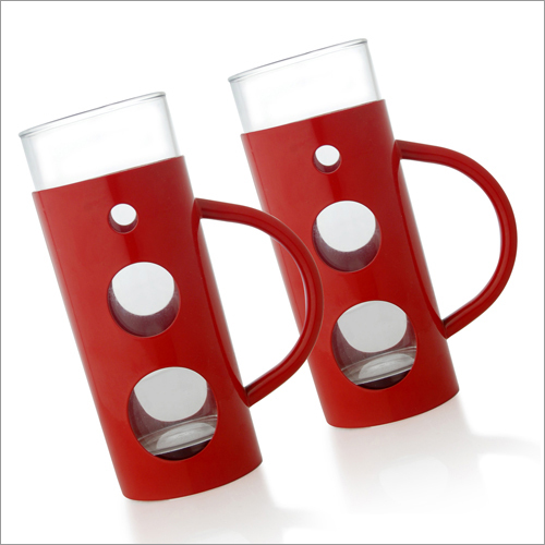 JSI 627 स्टील और ग्लास बियर मग रंगीन