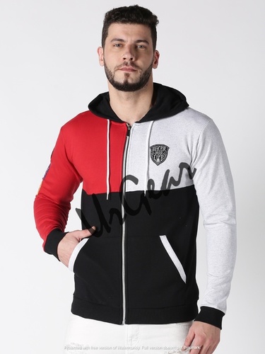 Multicolor Men Hooded Neck Sweatshirt