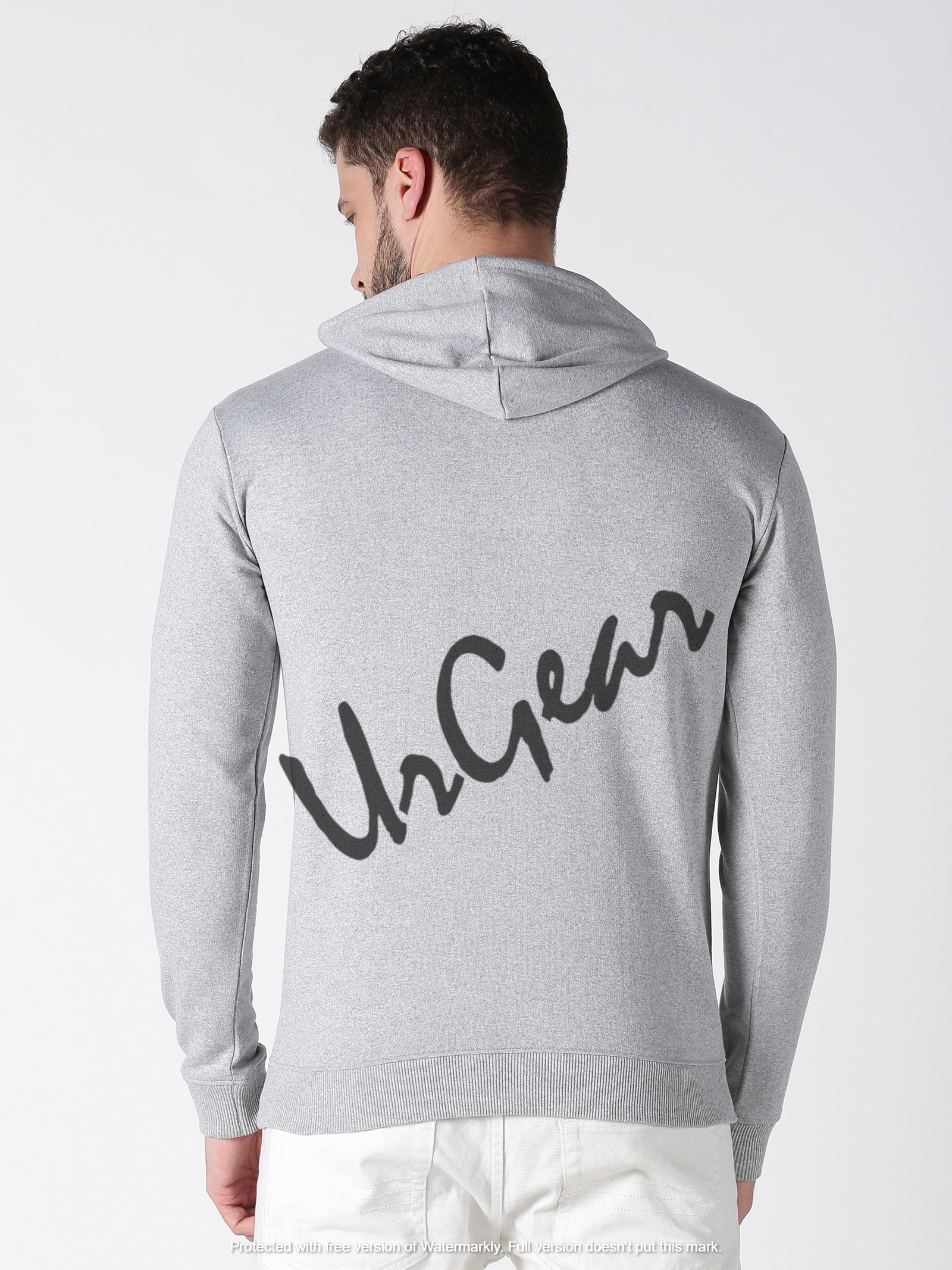 Mens Hooded Sweatshirts - Printed Other Material, Sizes S-xxxl, Grey Color | Breathable, Washable, Long Sleeves, Western Style