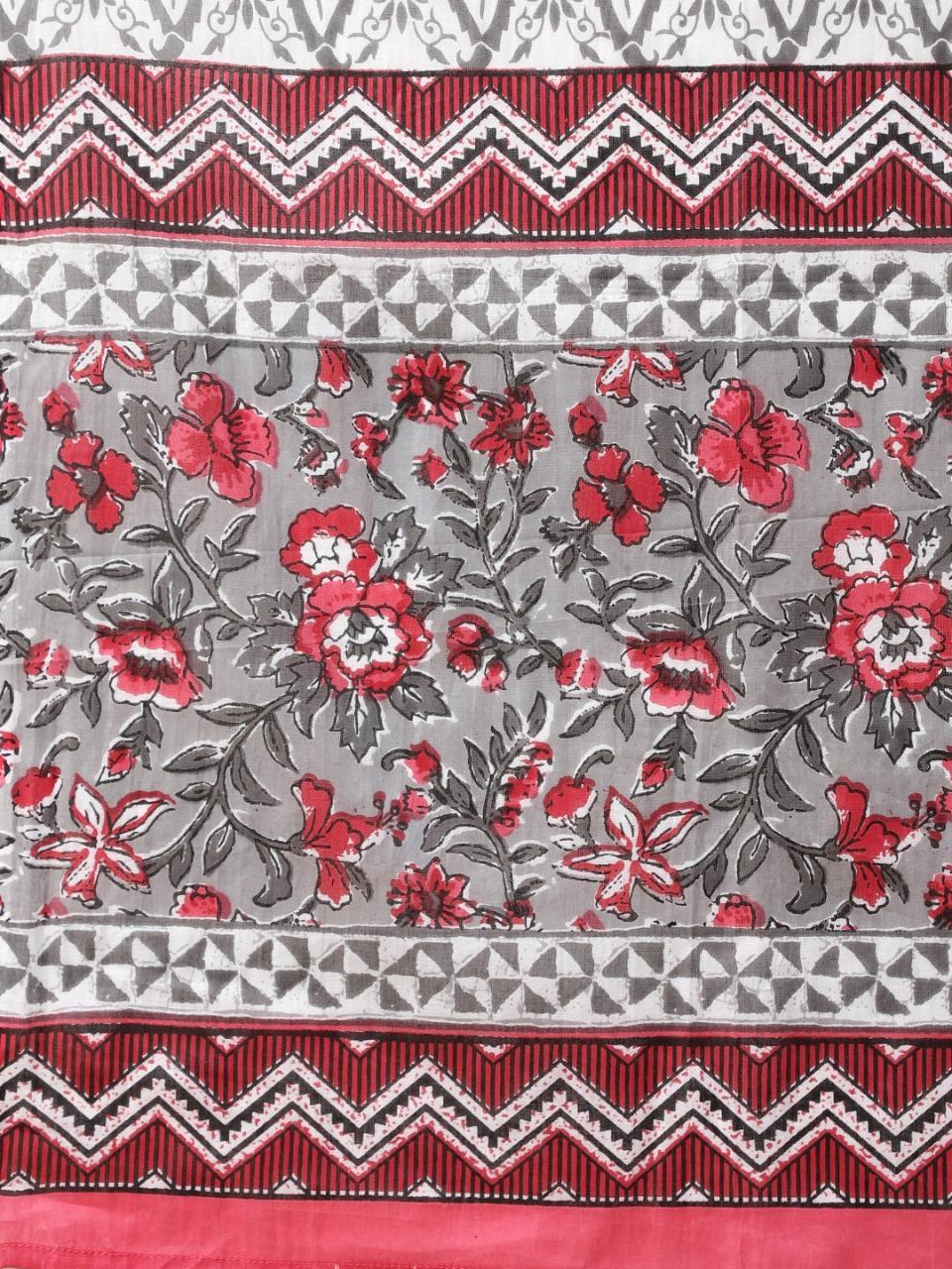 Off-white And Grey Cotton Kurti
