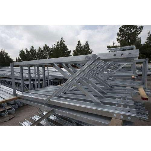 Galvanised Steel Structure - Customizable Dimensions | Silver Color, Bolted Connections, Earthquake Resistance up to Zone 4, 15-20 Years Lifespan