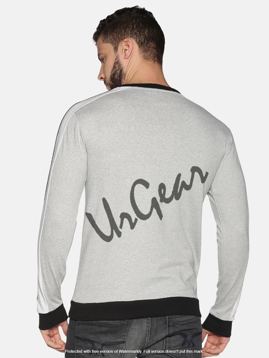 Men''s Round Neck Sweatshirt - Other Material, Available In S-3xl, Grey Color | Breathable, Printed Design, Long Sleeves, No Fade, Washable For Winter Casual Wear