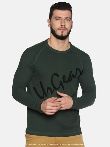 Green Mens Round Neck Sweatshirt