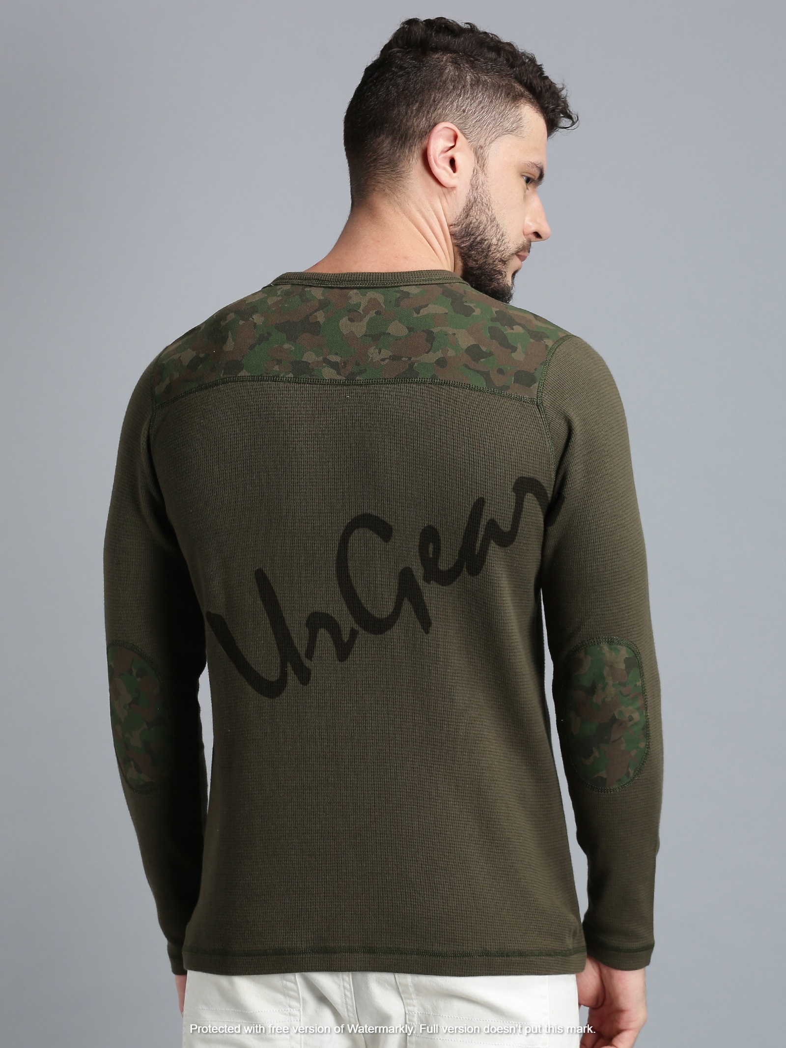 Mens Casual Round Neck Sweatshirt - Other Material, Sizes S-xxl, Green Color | Breathable, Washable, No Fade, Long Sleeves, Winter Style