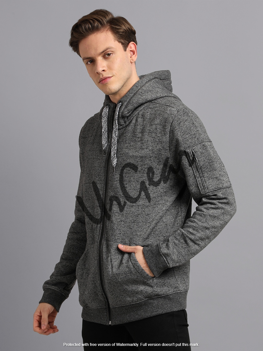 Mens Zipper Sweatshirts - Long Sleeves, Sizes S To Xxxl, Grey | Breathable, No Fade, Washable, Western Style