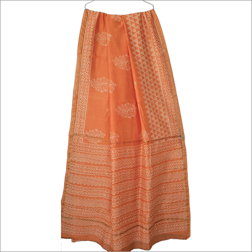 Available In Different Color Ladies Hand Block Print Chanderi Silk Saree