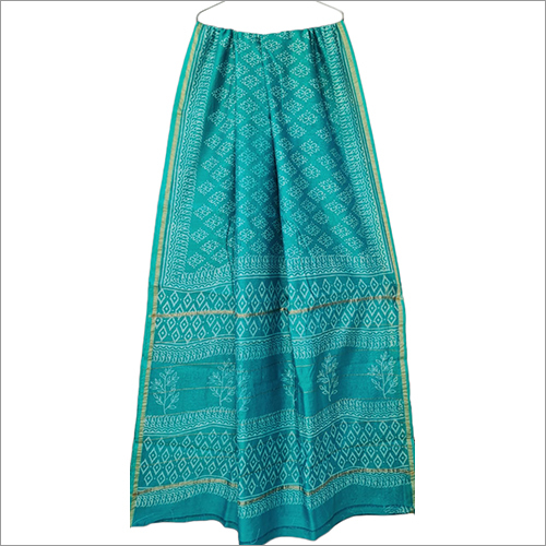 Available In Different Color Ladies Hand Block Print Chanderi Silk Saree
