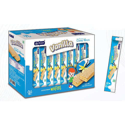 Vanilla Delicious Creamy Wafers - Rectangular Shape, Crispy Texture, Cream Flavor | Perfect for Ice Creams, Sweet Crunchy Delight for Beverages