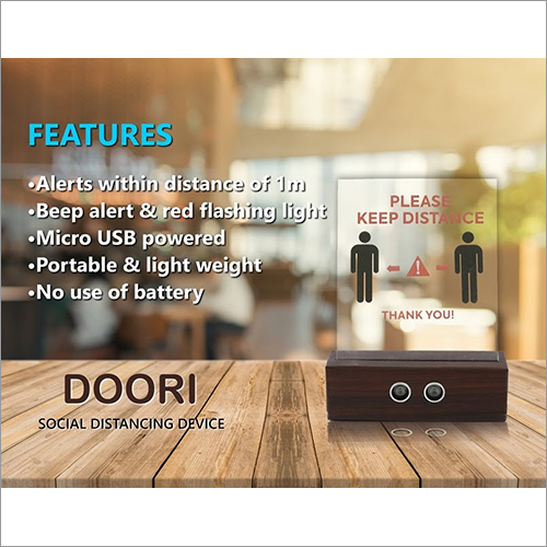 Doori Social Distancing Device - Stainless Steel, Full Automatic Distance Awareness Alarm | Durable Wearable Id Card Holder, 1 Metre Proximity Beep Alert, 01 Year Warranty