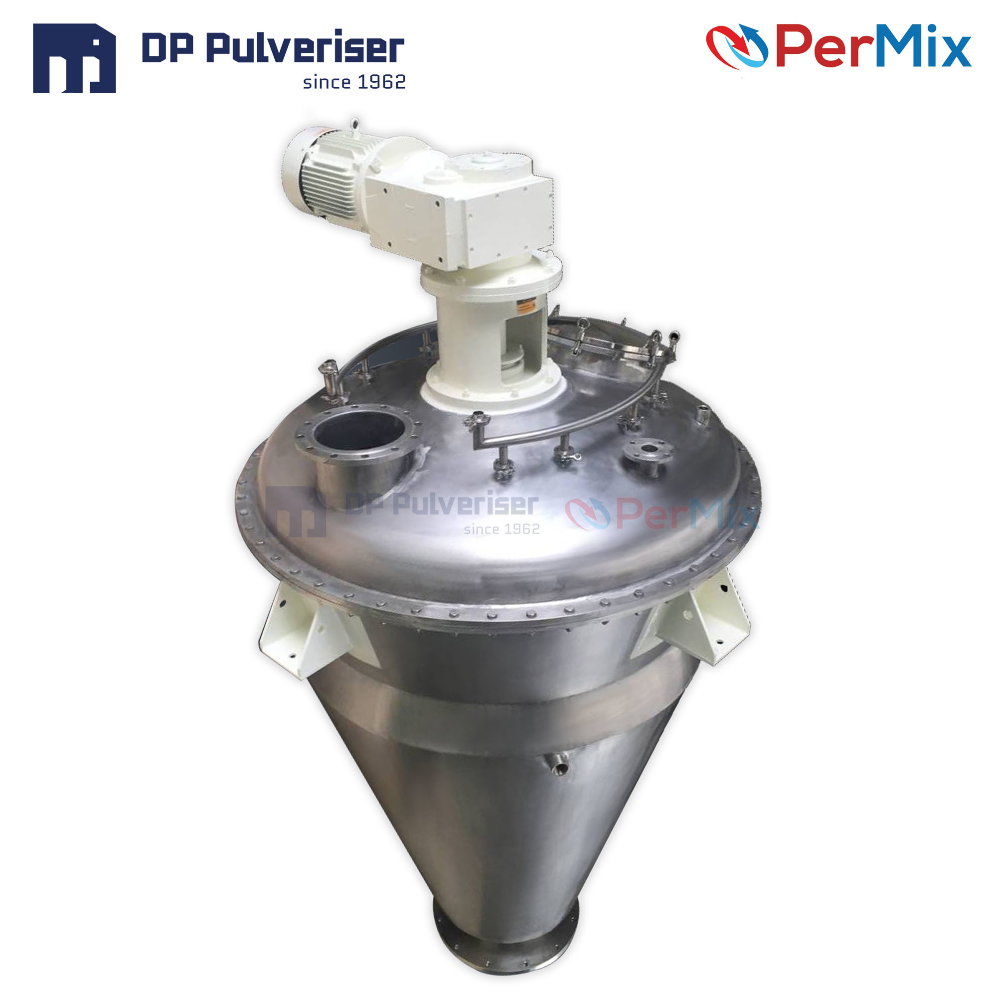 Vertical Ribbon Blender - Stainless Steel, Compact Design, Outer Spiral & Inner Screw For Homogeneous Mixing, Easy Clean With Vacuum Drying Option