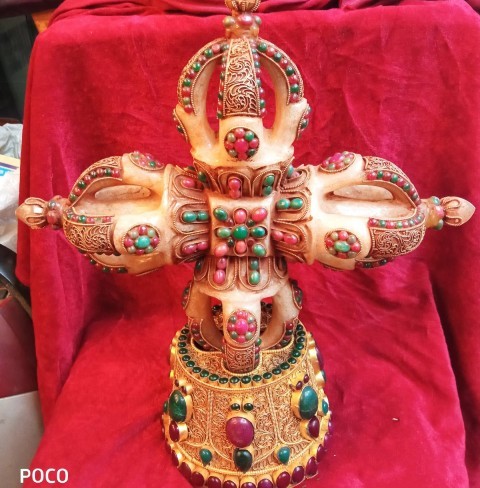 Gold Crystal Double Dorjee