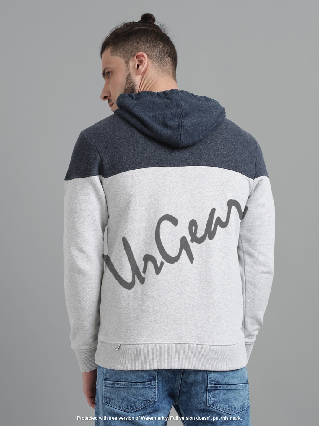 Navy & Grey Mens Hooded Sweatshirts