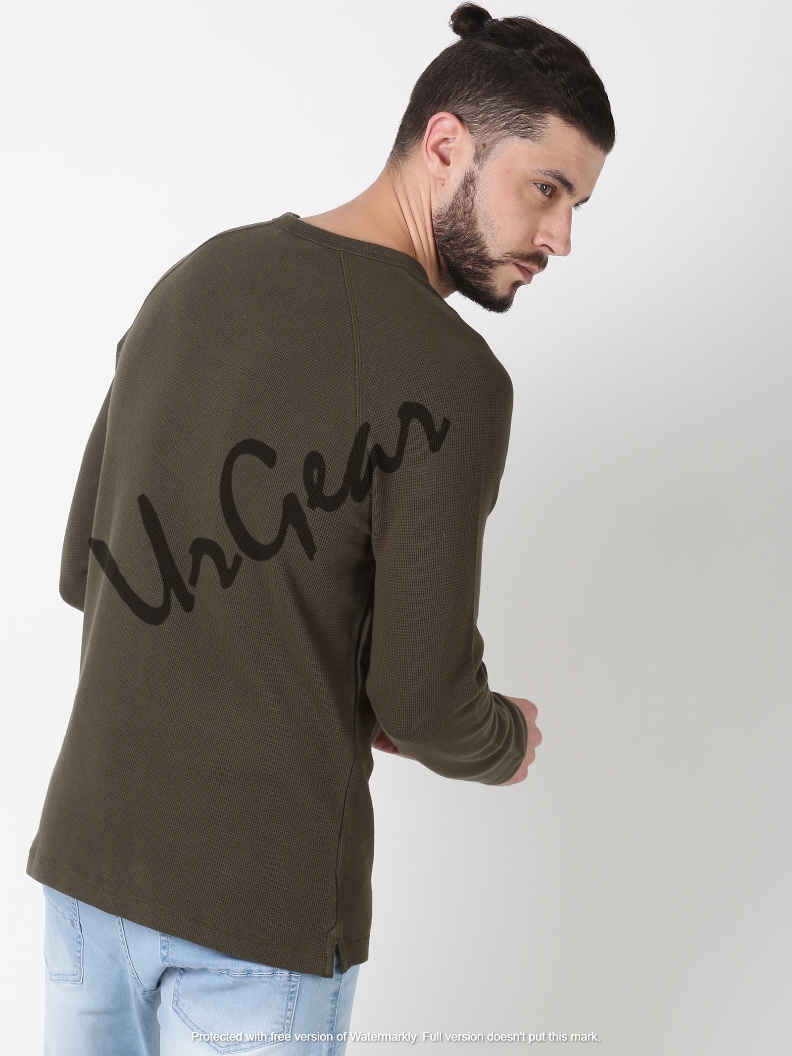 Mens Round Neck Sweatshirt - Other Material Available In S To Xxxl Sizes Green Color | Breathable No Fade Washable Long Sleeves