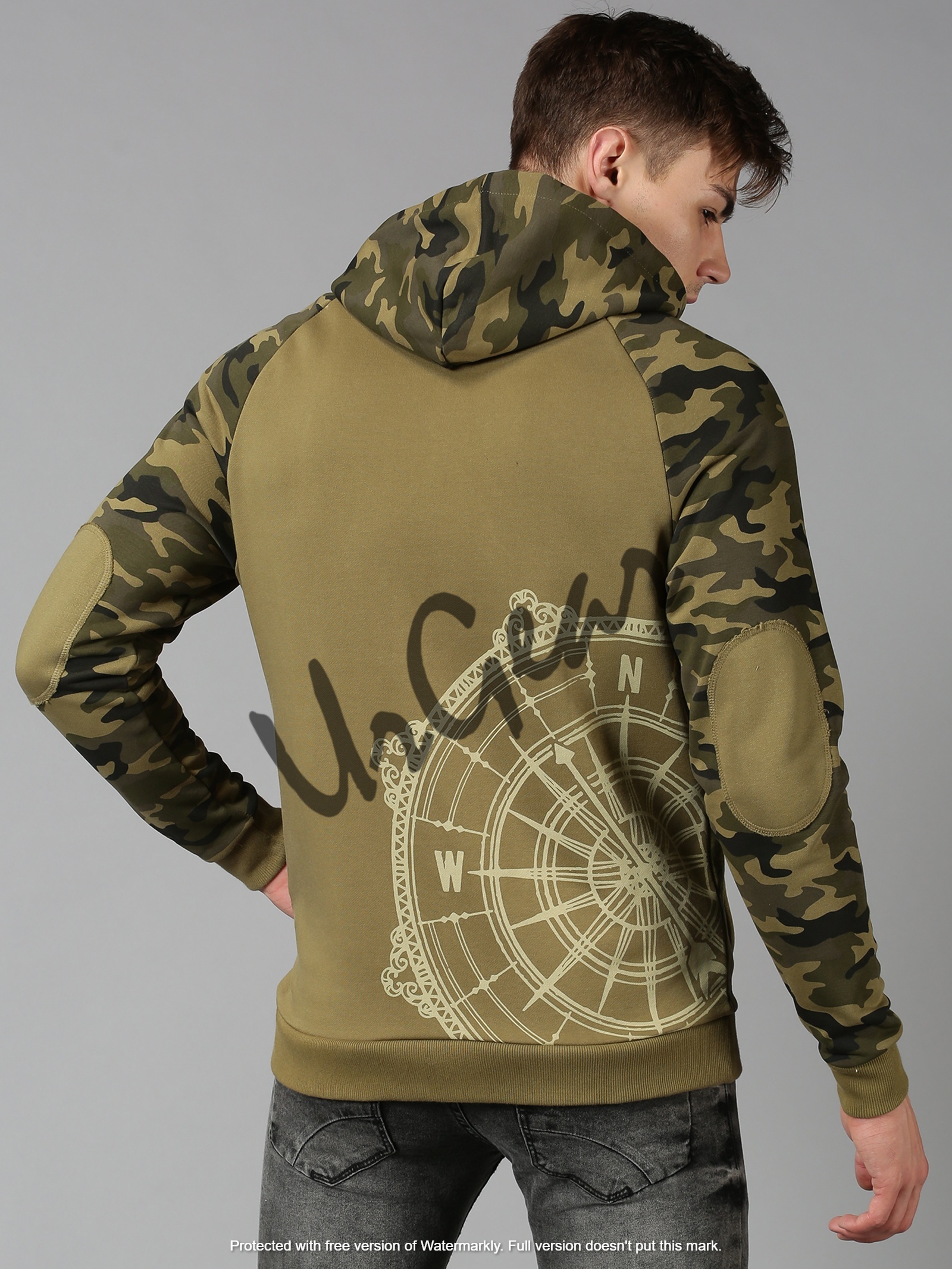 Green Mens Zipper Sweatshirts