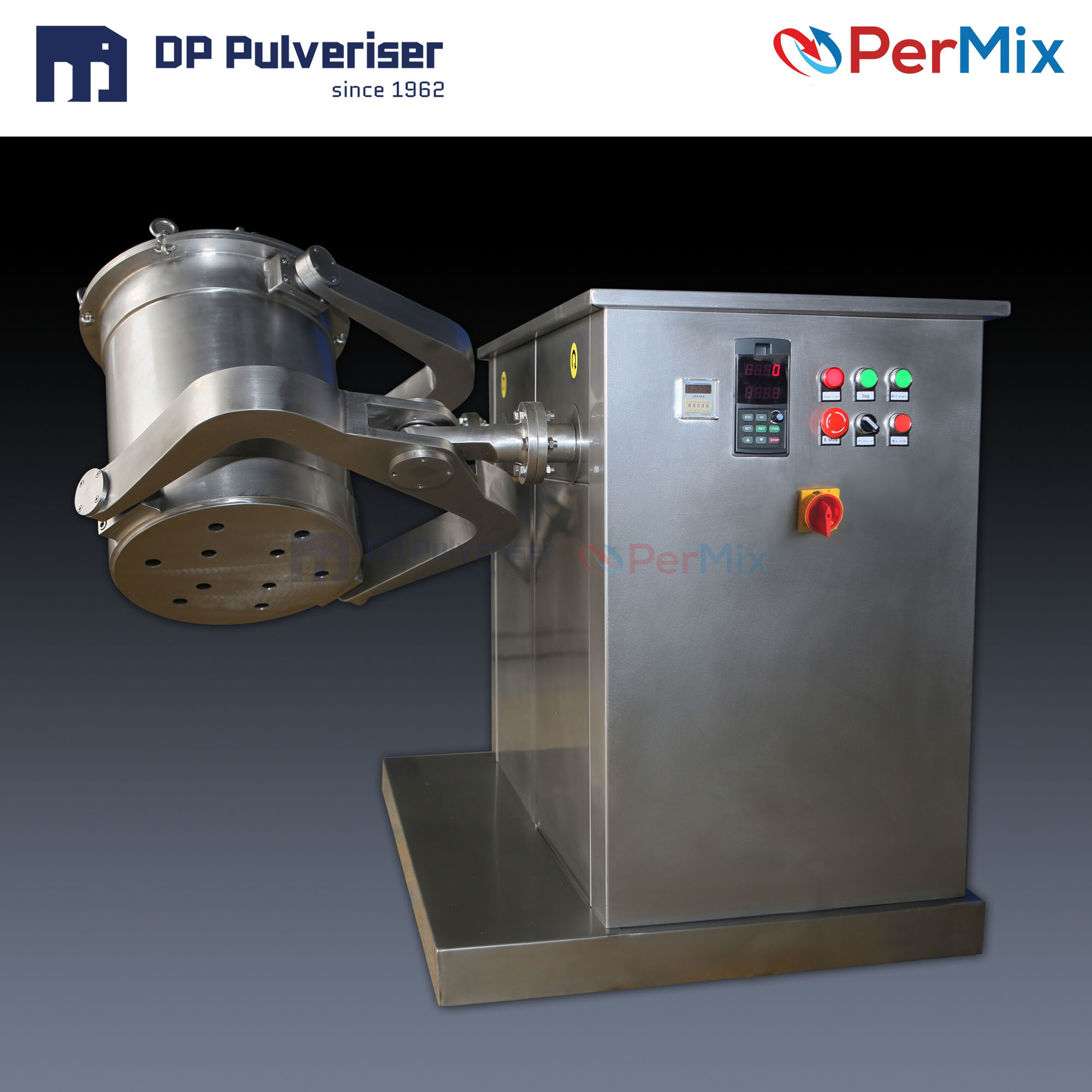 3d Mixer - Stainless Steel, 5-300 Liters Capacity | Gentle Mixing Action, Hygienic Design, Variable Power, Easy Discharge & Cleaning, Safety Cage