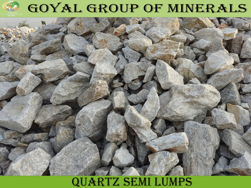 Quartz Lower Grade - Off White, Lumps Form | 97% SiO2 Min, 0.50% FeO3 Max, Ideal for Grinding & Granule Manufacturing, Basic Refractory
