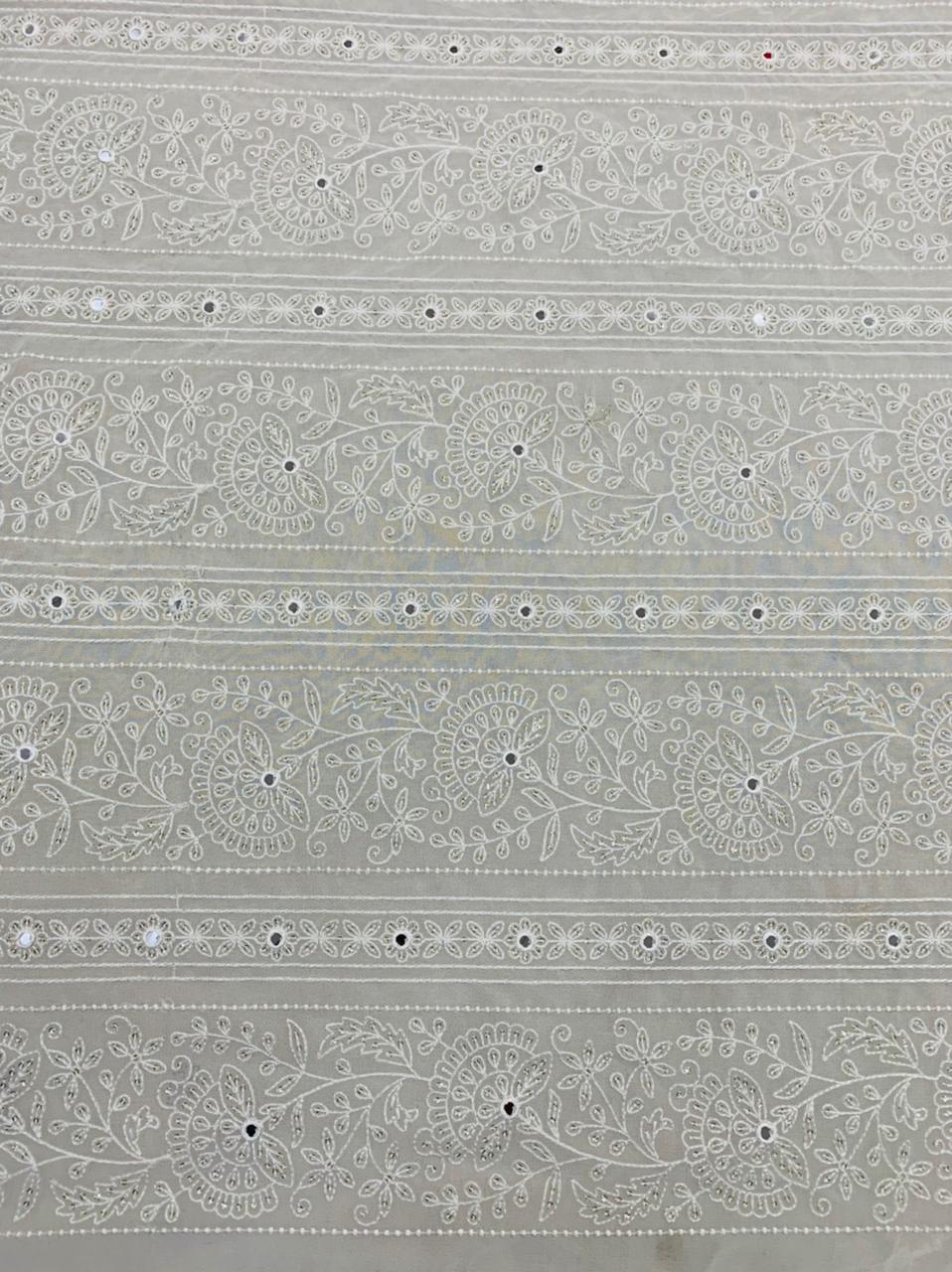 Available In Different Colour Embroidery Viscose Georgette Fabric