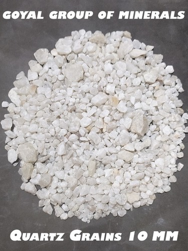 10 mm Large Size Quartz Grain - SiO2 98.00% Min, FeO3 0.02% Max, White Color, Dust Free, Granule Shape, Ideal for Tiles Additive & Fertilizers